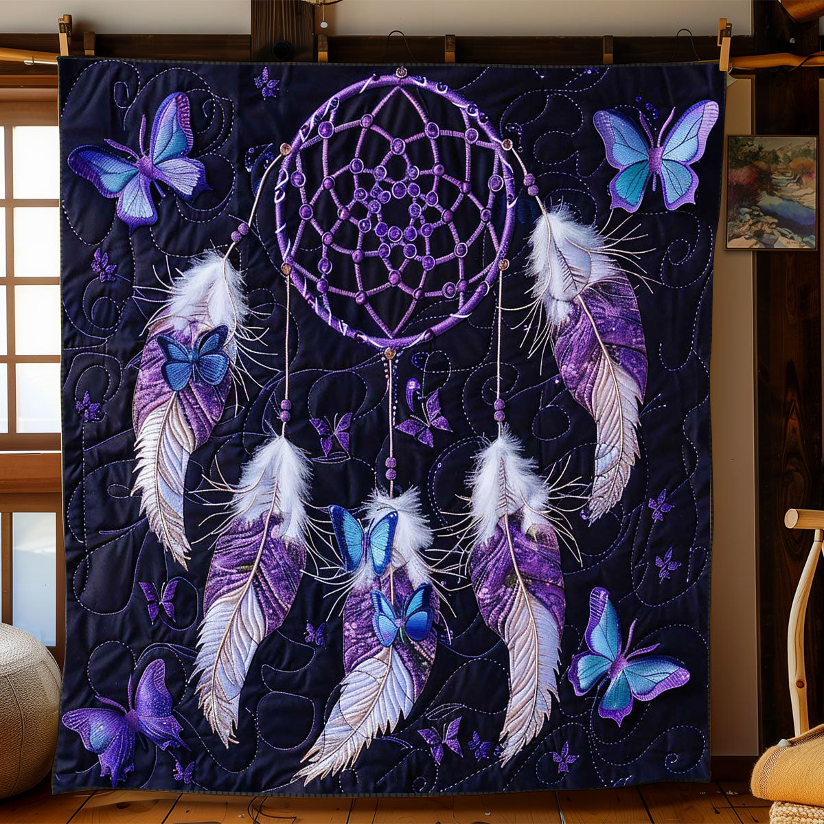 Rynx | Purple Butterfly Dreamcatcher Quilt