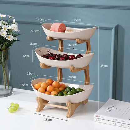 Rynx | 2 and 3-Tier Oval Fruit Bowl