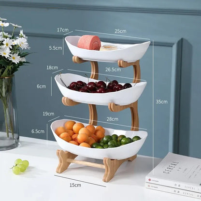 Rynx | 2 and 3-Tier Oval Fruit Bowl