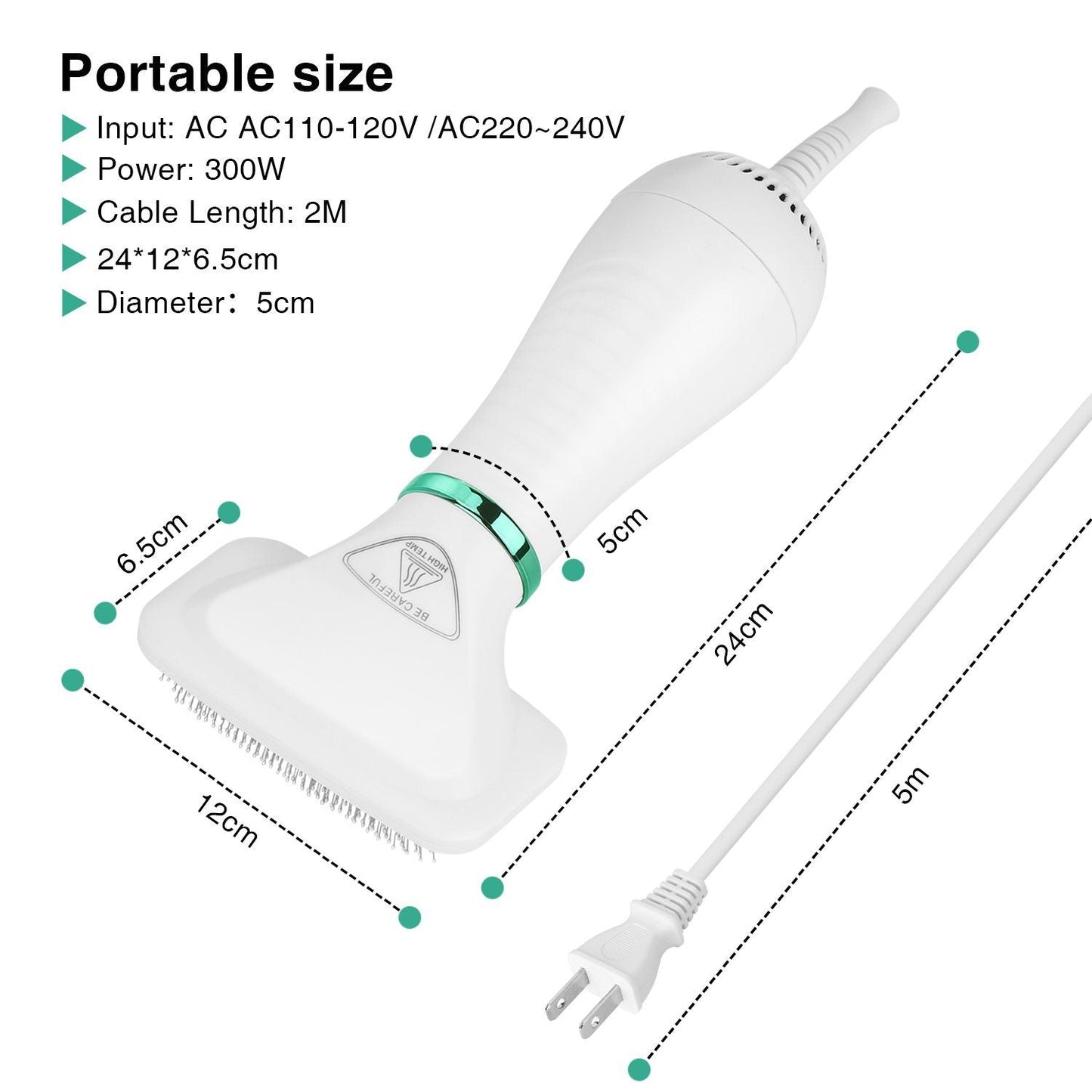 Rynx | 2-in-1 Pet Hair Dryer Blower Slicker Brush Portable Dog Cat Grooming Low Noise