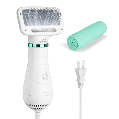 Rynx | 2-in-1 Pet Hair Dryer Blower Slicker Brush Portable Dog Cat Grooming Low Noise
