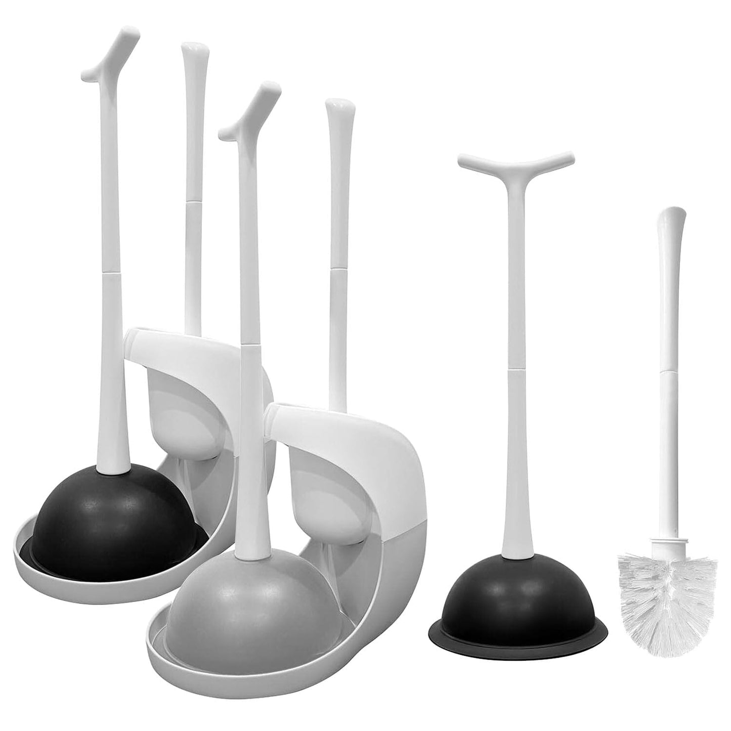 Rynx | 2-in-1 Toilet Plunger and Brush Combination Set with Ventilated Holder