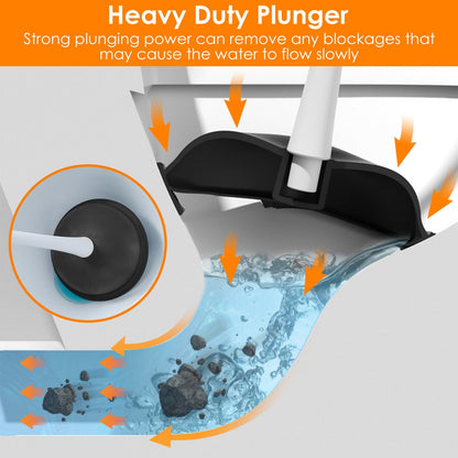 Rynx | 2-in-1 Toilet Plunger and Brush Combination Set with Ventilated Holder