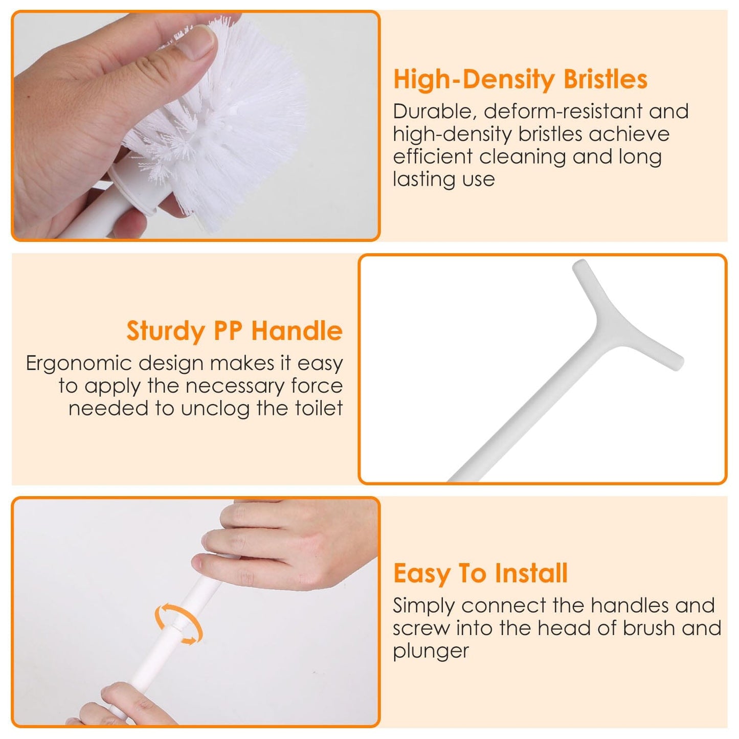 Rynx | 2-in-1 Toilet Plunger and Brush Combination Set with Ventilated Holder