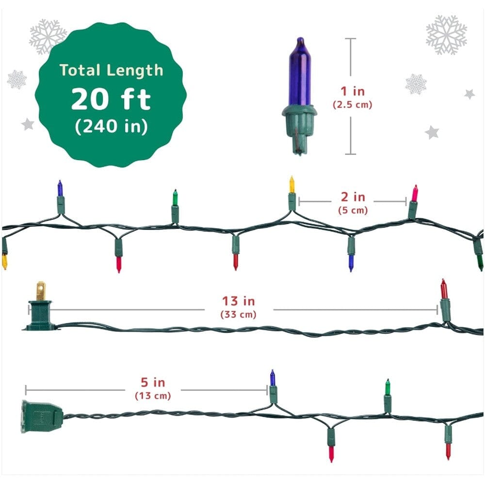 Rynx | 2-Pack: 20FT 100 Count Bulb Waterproof Mini Lights Plug In