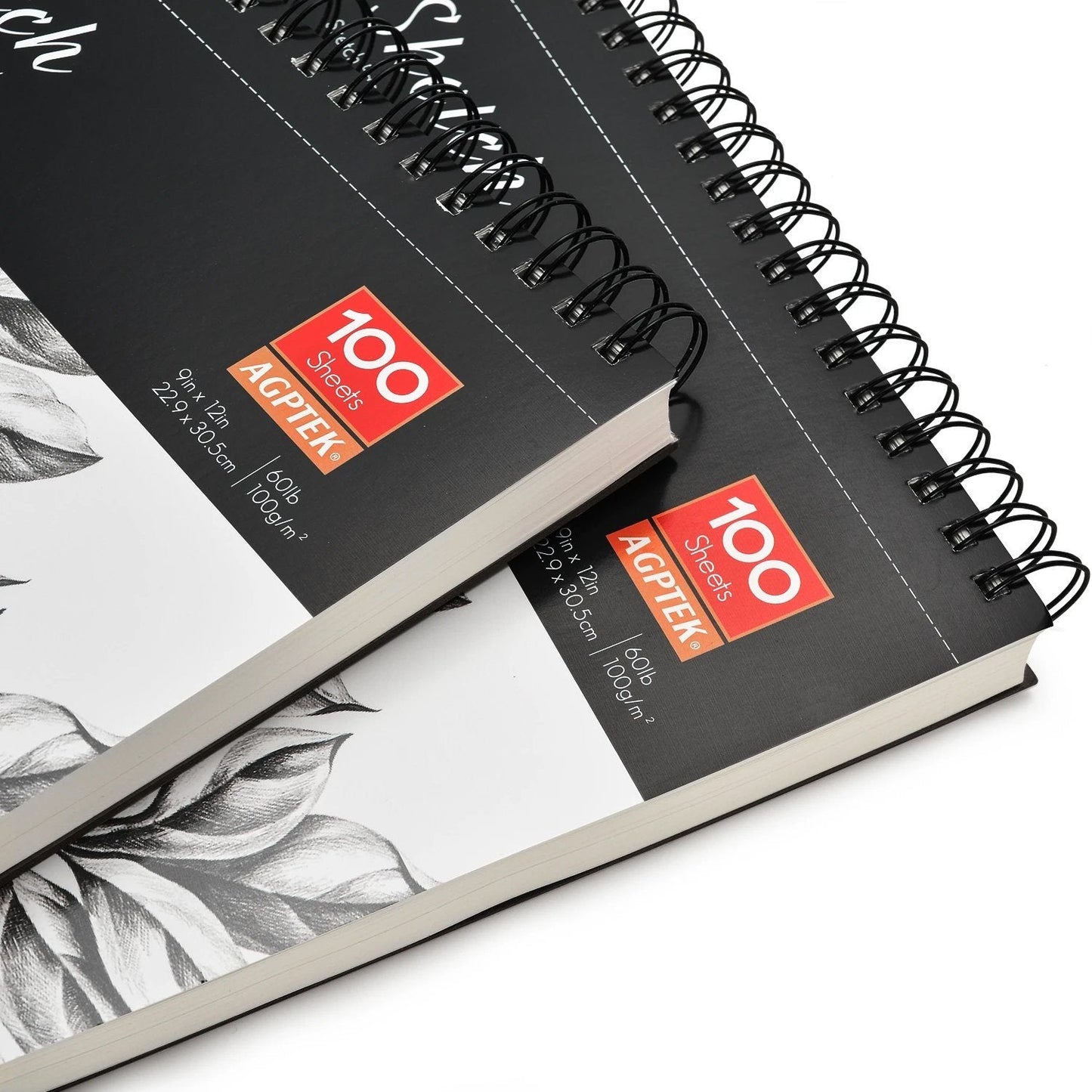 Rynx | 2-Pack: 9X12" 100 Sheets Spiral Sketch Pad
