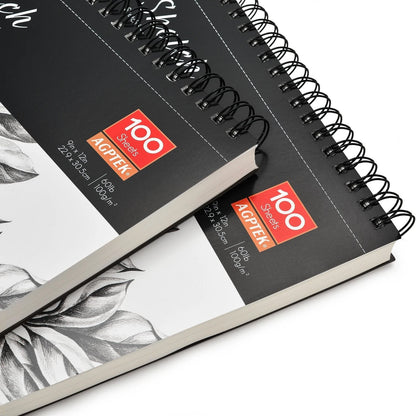 Rynx | 2-Pack: 9X12" 100 Sheets Spiral Sketch Pad