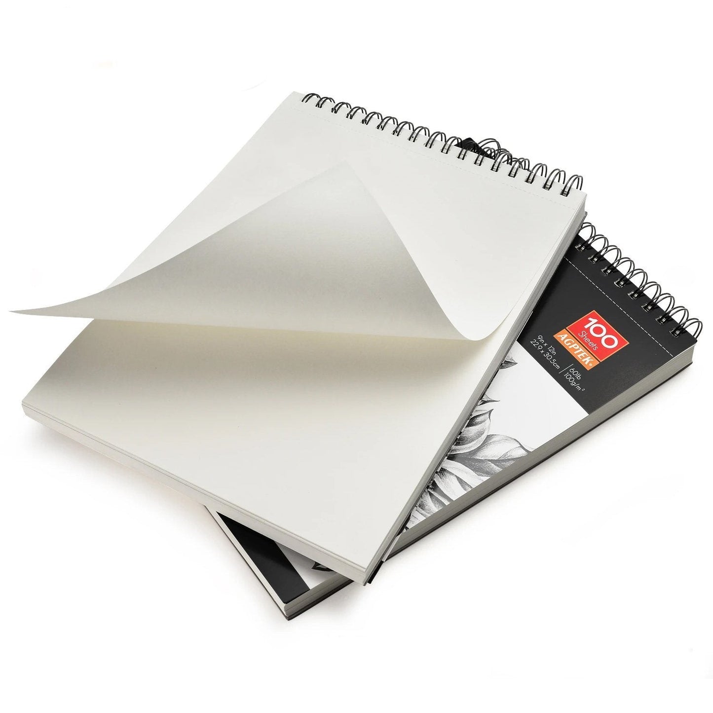 Rynx | 2-Pack: 9X12" 100 Sheets Spiral Sketch Pad