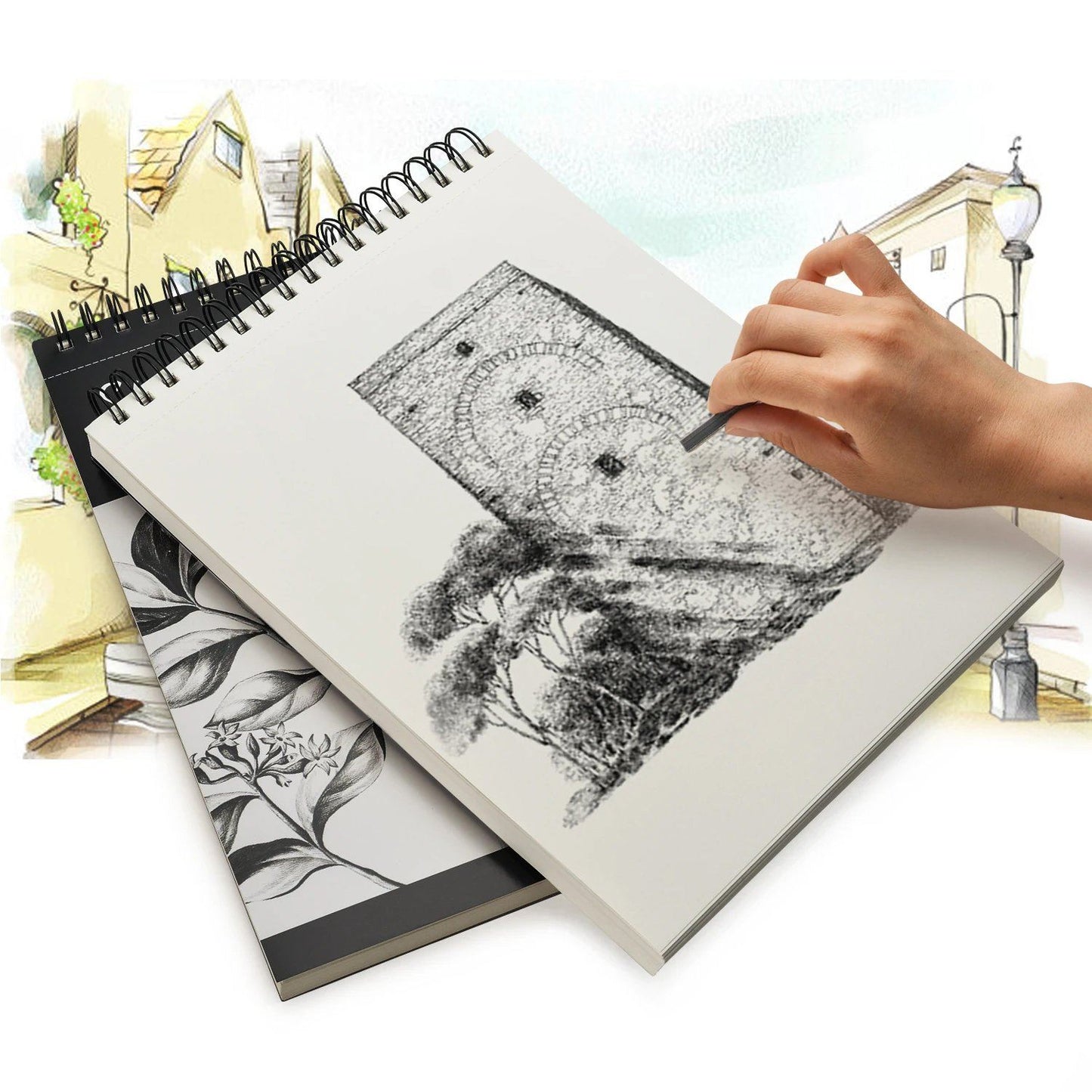Rynx | 2-Pack: 9X12" 100 Sheets Spiral Sketch Pad