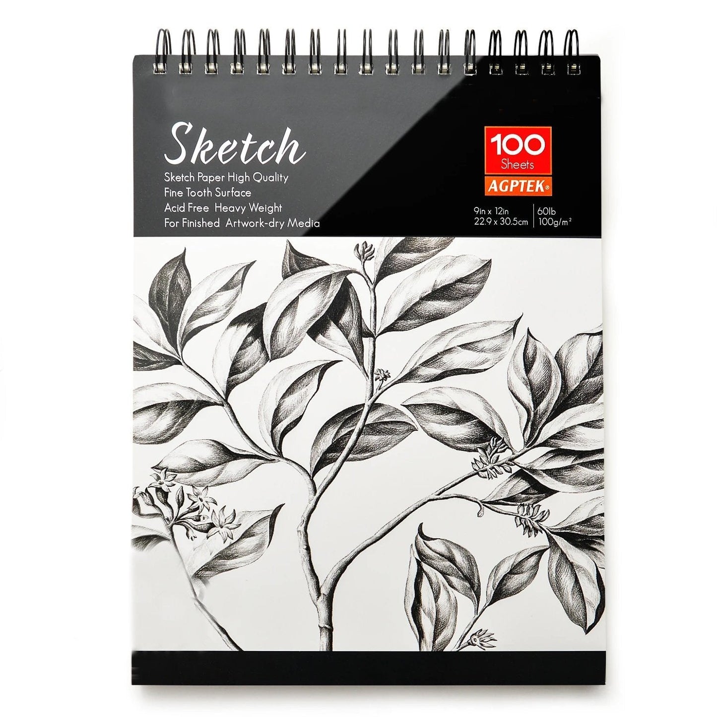 Rynx | 2-Pack: 9X12" 100 Sheets Spiral Sketch Pad