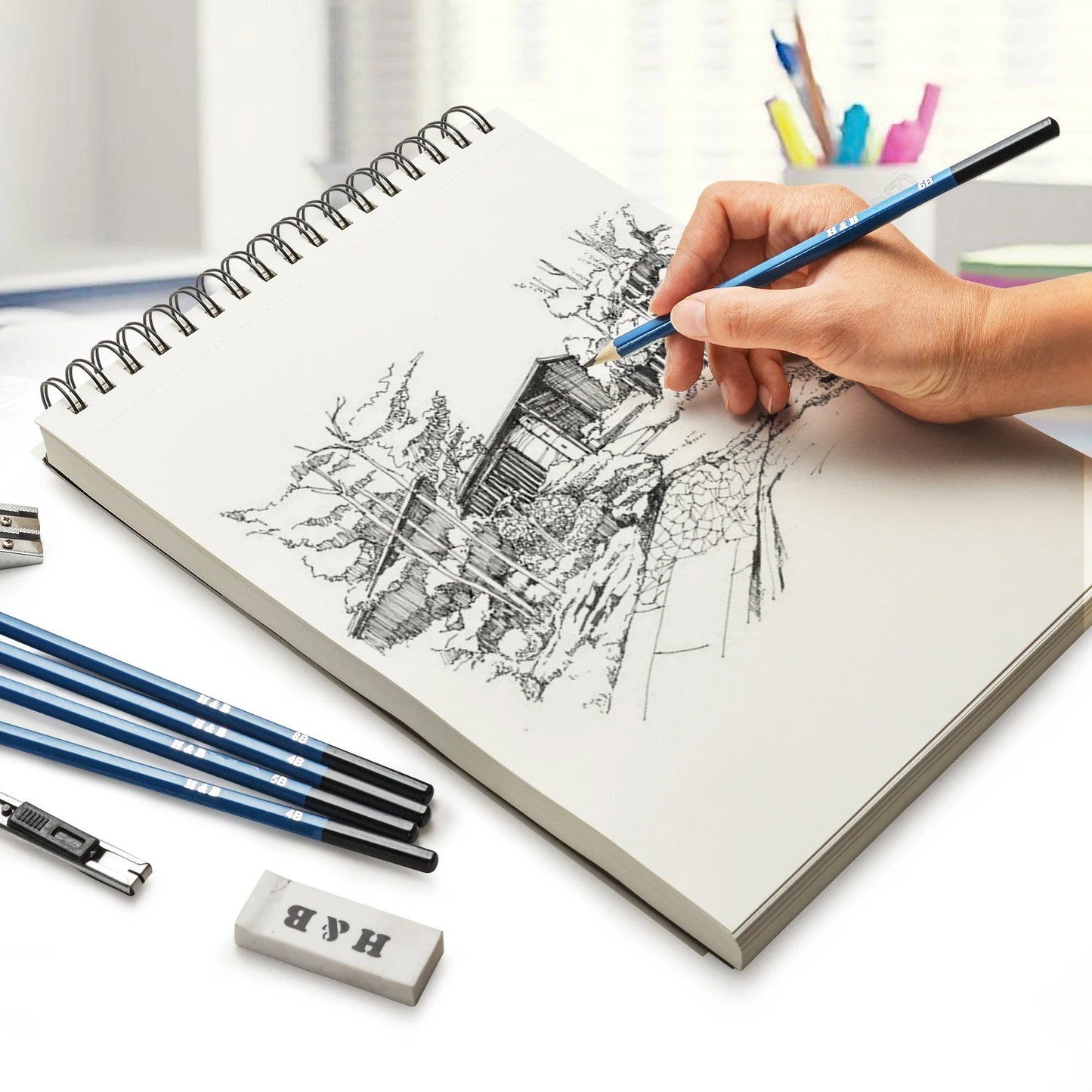 Rynx | 2-Pack: 9X12" 100 Sheets Spiral Sketch Pad