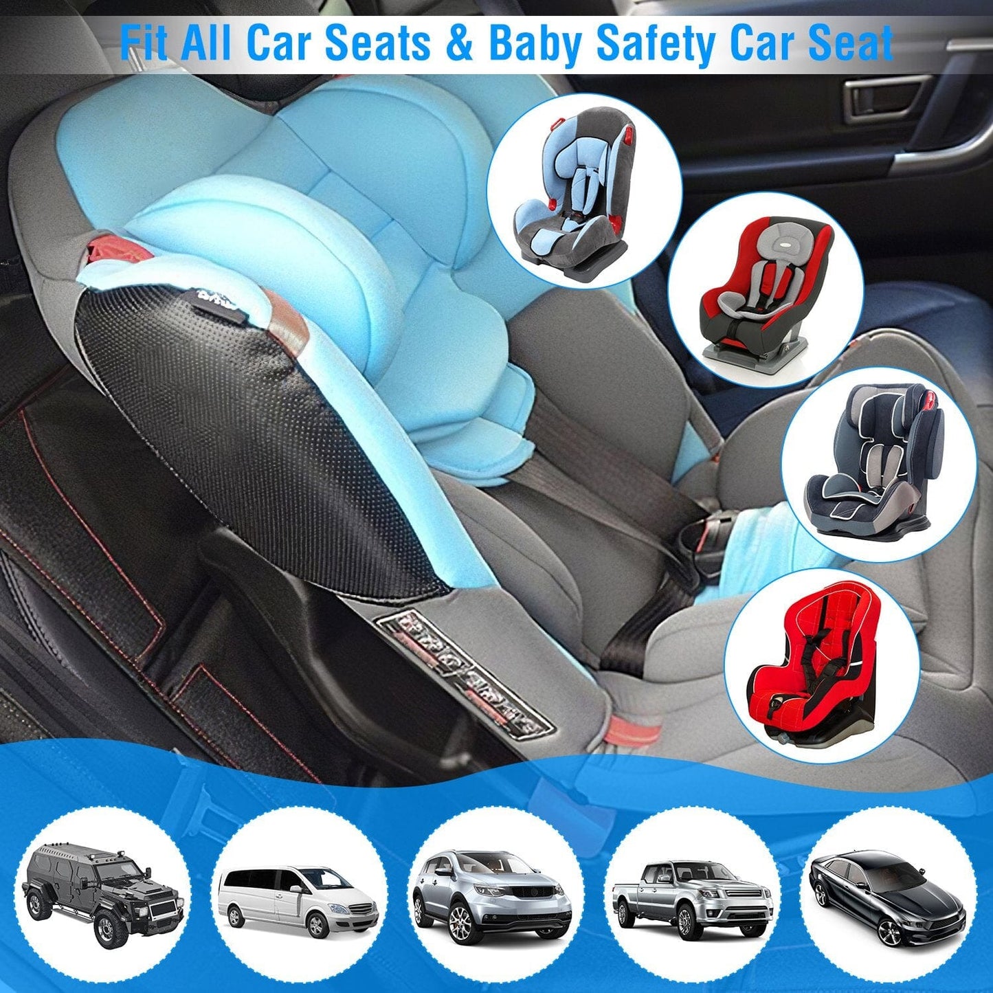 Rynx | 2-Pack: Car Seat Protector Pad Mat with Thick Padding