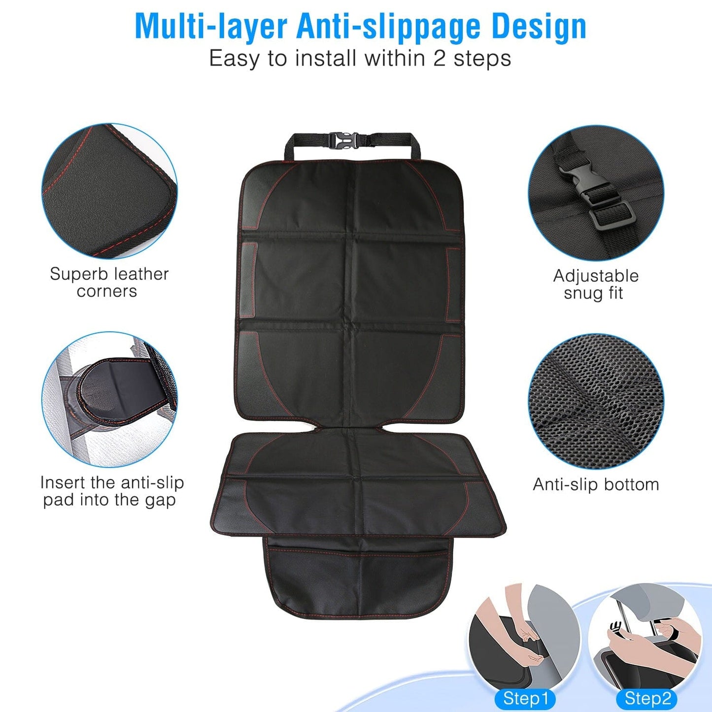Rynx | 2-Pack: Car Seat Protector Pad Mat with Thick Padding