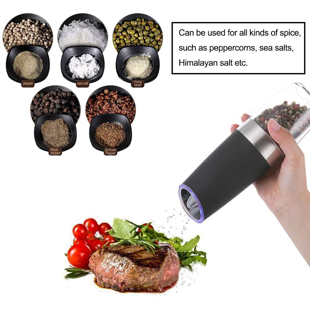 Rynx | 2-Pack: Gravity Electric Salt Pepper Grinder