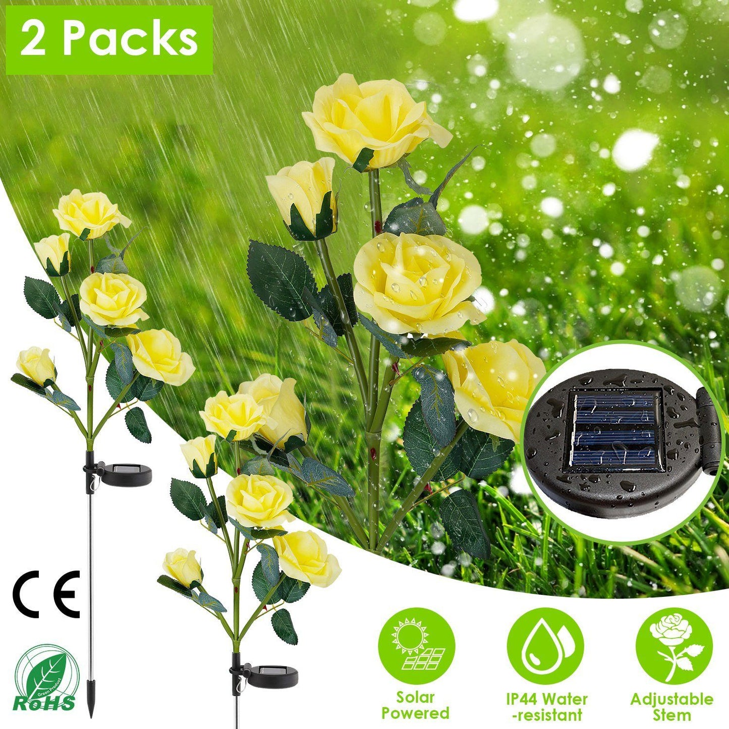 Rynx | 2-Pack: Battery-Operated Pink Flower LED Decorative Lamp