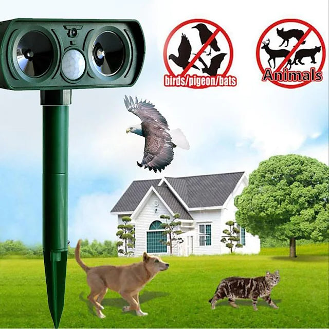 Rynx | 2-piece: Outdoor solar-powered ultrasonic pest repeller