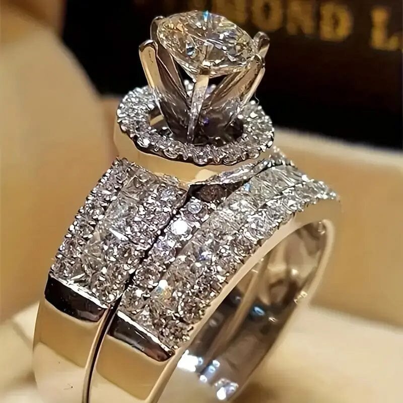Rynx | 2-piece set: Elegant square cubic zirconia rings