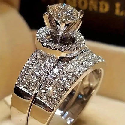 Rynx | 2-piece set: Elegant square cubic zirconia rings