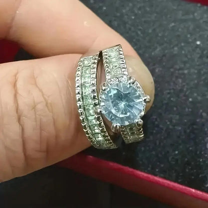 Rynx | 2-piece set: Elegant square cubic zirconia rings
