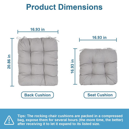 Rynx | 2-piece set: Rocking chair cushion with smoke-free straps Polyester fiber filling