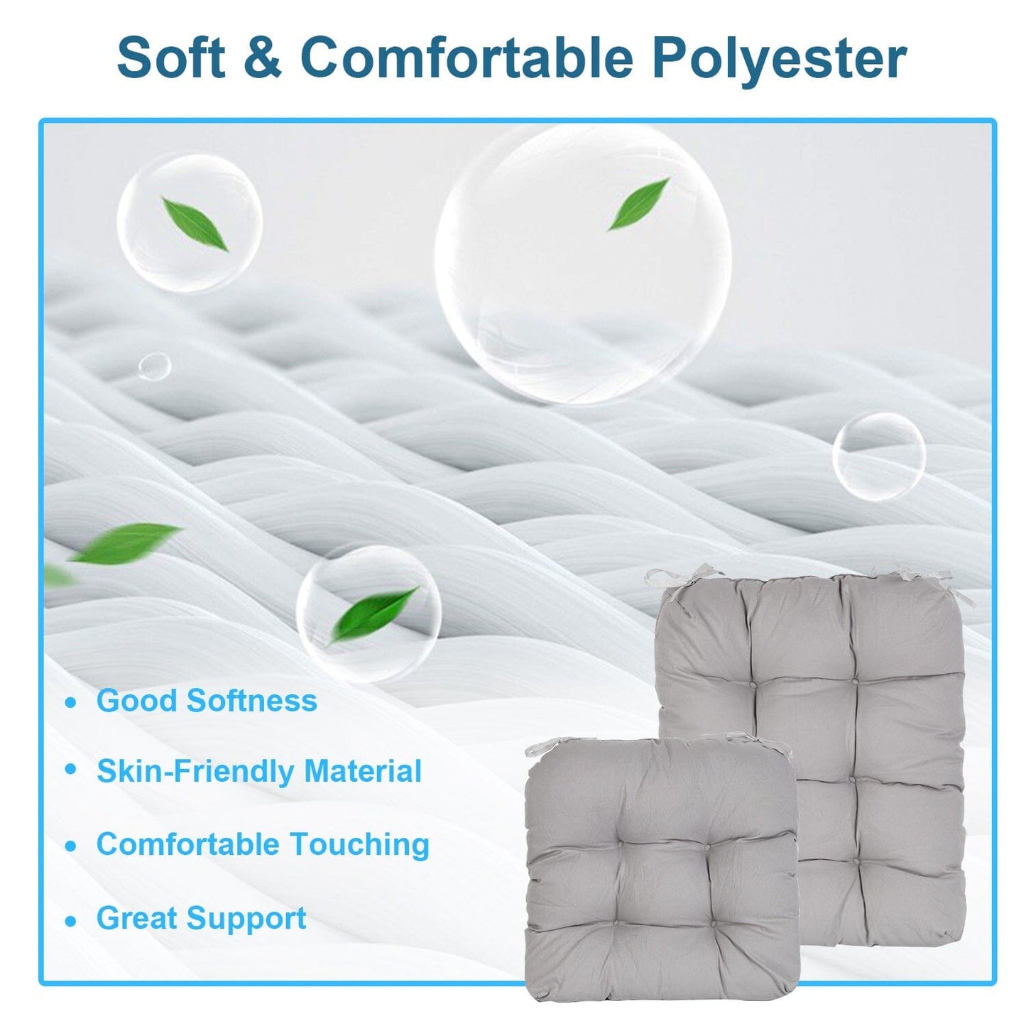 Rynx | 2-piece set: Rocking chair cushion with smoke-free straps Polyester fiber filling