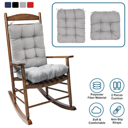 Rynx | 2-piece set: Rocking chair cushion with smoke-free straps Polyester fiber filling