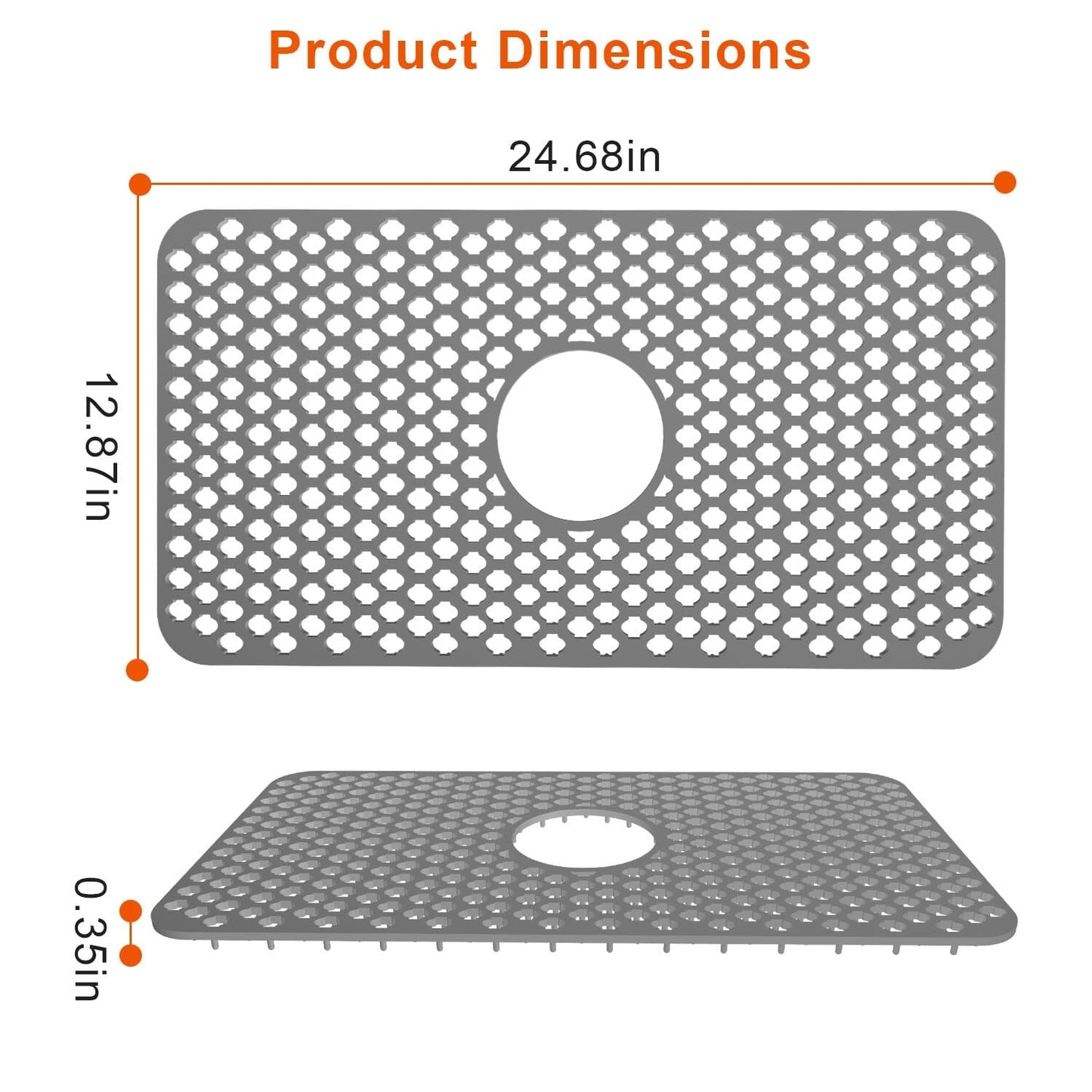 Rynx | 2 Piece: Silicone Drain Cleaning Mat with Central Drain Hole