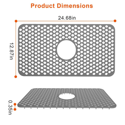 Rynx | 2 Piece: Silicone Drain Cleaning Mat with Central Drain Hole