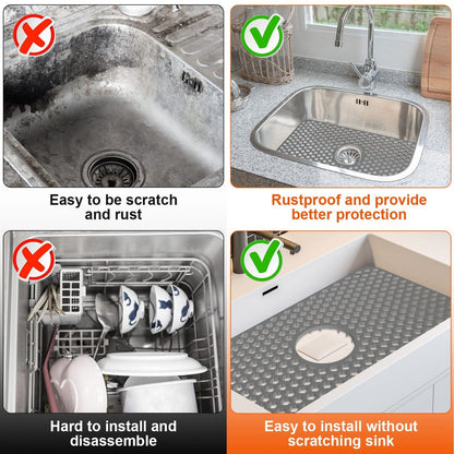 Rynx | 2 Piece: Silicone Drain Cleaning Mat with Central Drain Hole