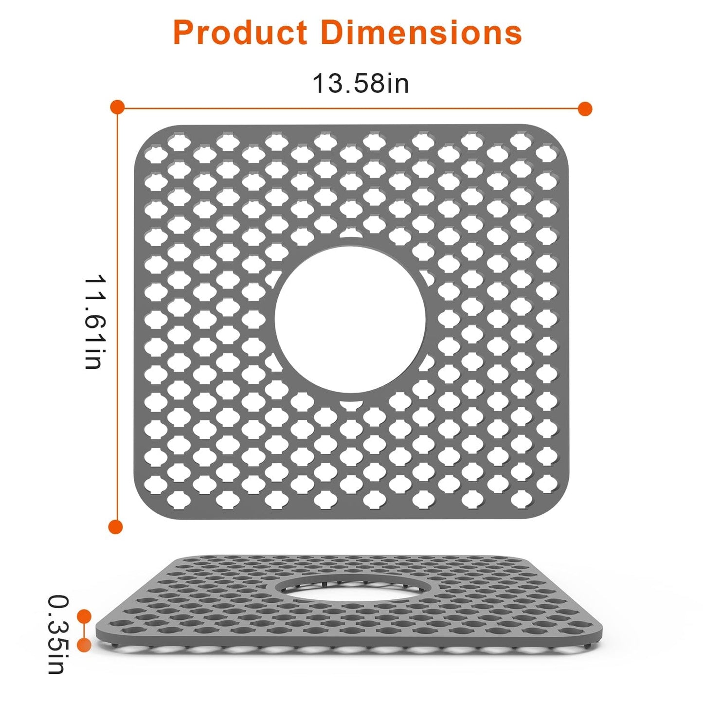 Rynx | 2 Piece: Silicone Drain Cleaning Mat with Central Drain Hole