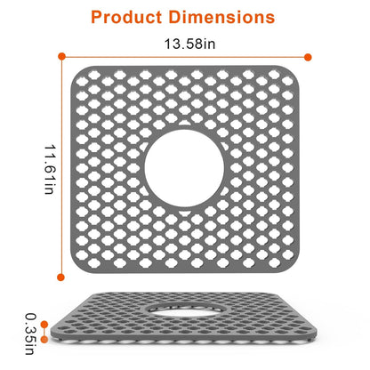 Rynx | 2 Piece: Silicone Drain Cleaning Mat with Central Drain Hole