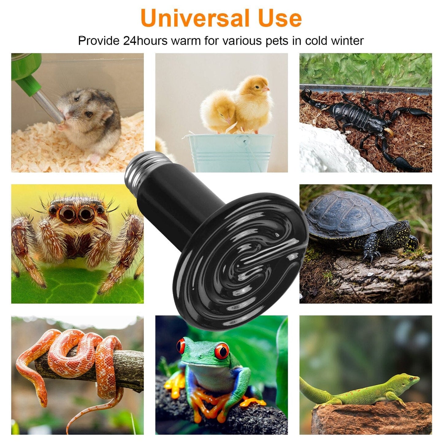 Rynx | 2 pieces: 150W Infrared Reptile Heat Lamp No Light Emission