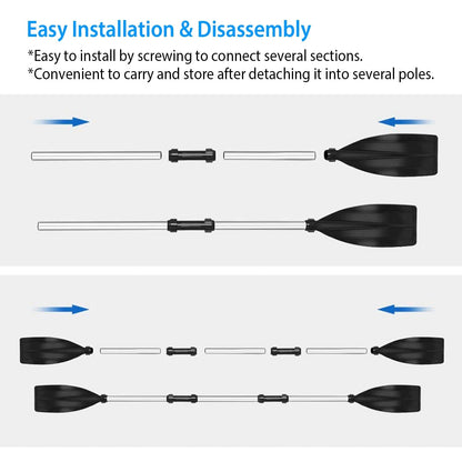 Rynx | 2-Pieces: Kayak Paddle Aluminum Alloy Removable Canoe