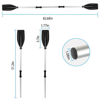 Rynx | 2-Pieces: Kayak Paddle Aluminum Alloy Removable Canoe