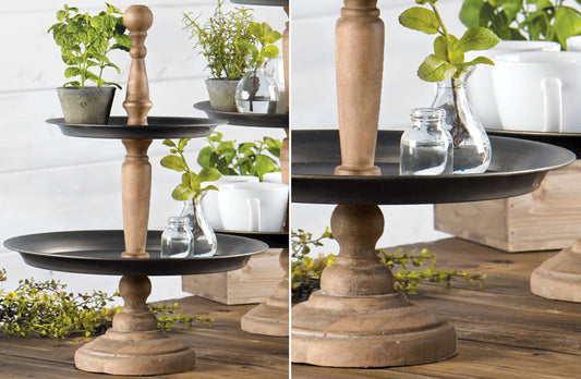 Rynx | Natural wood and metal step boutique stand