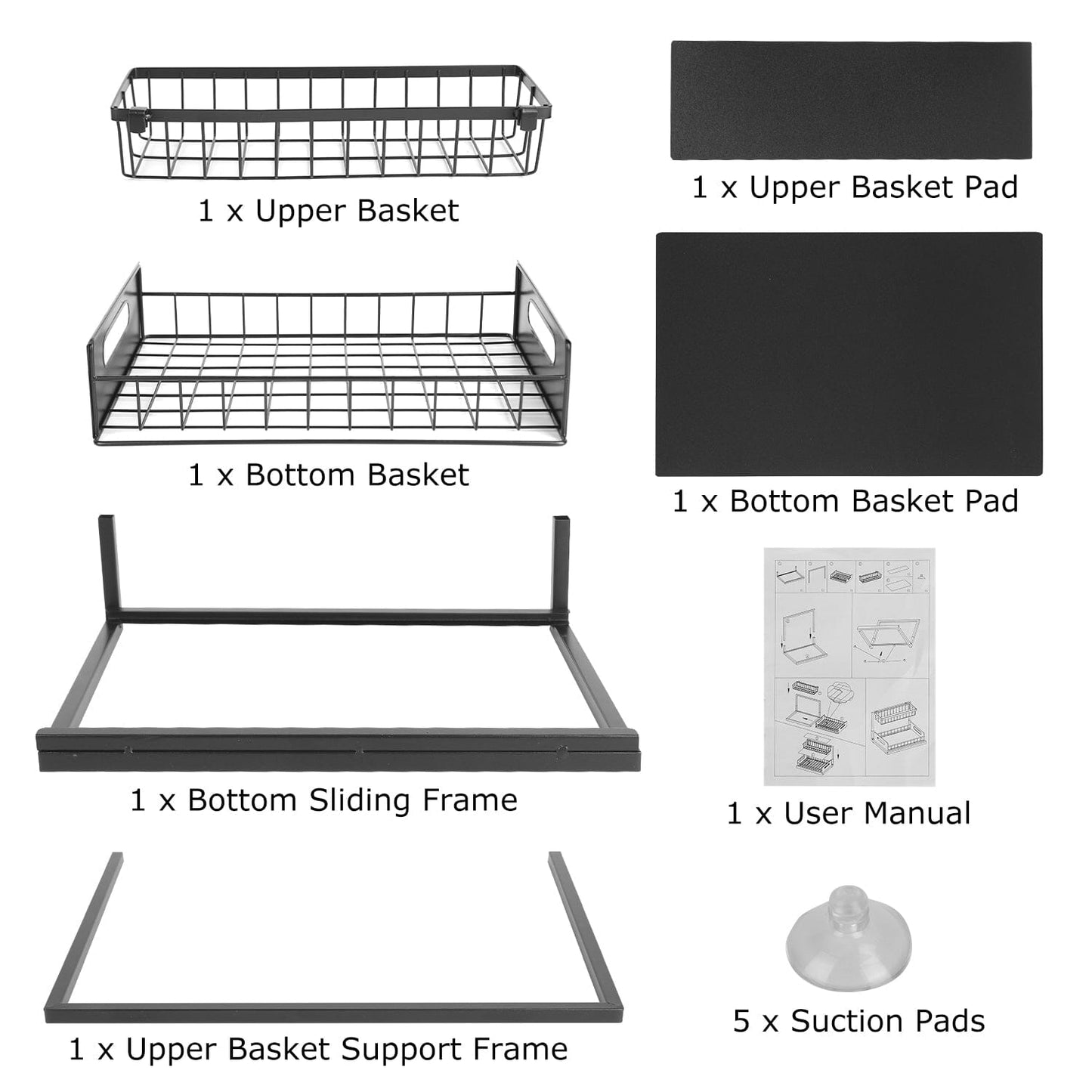 Rynx | 2-Tier Under Bench Organizer Pull-Out Basket Storage