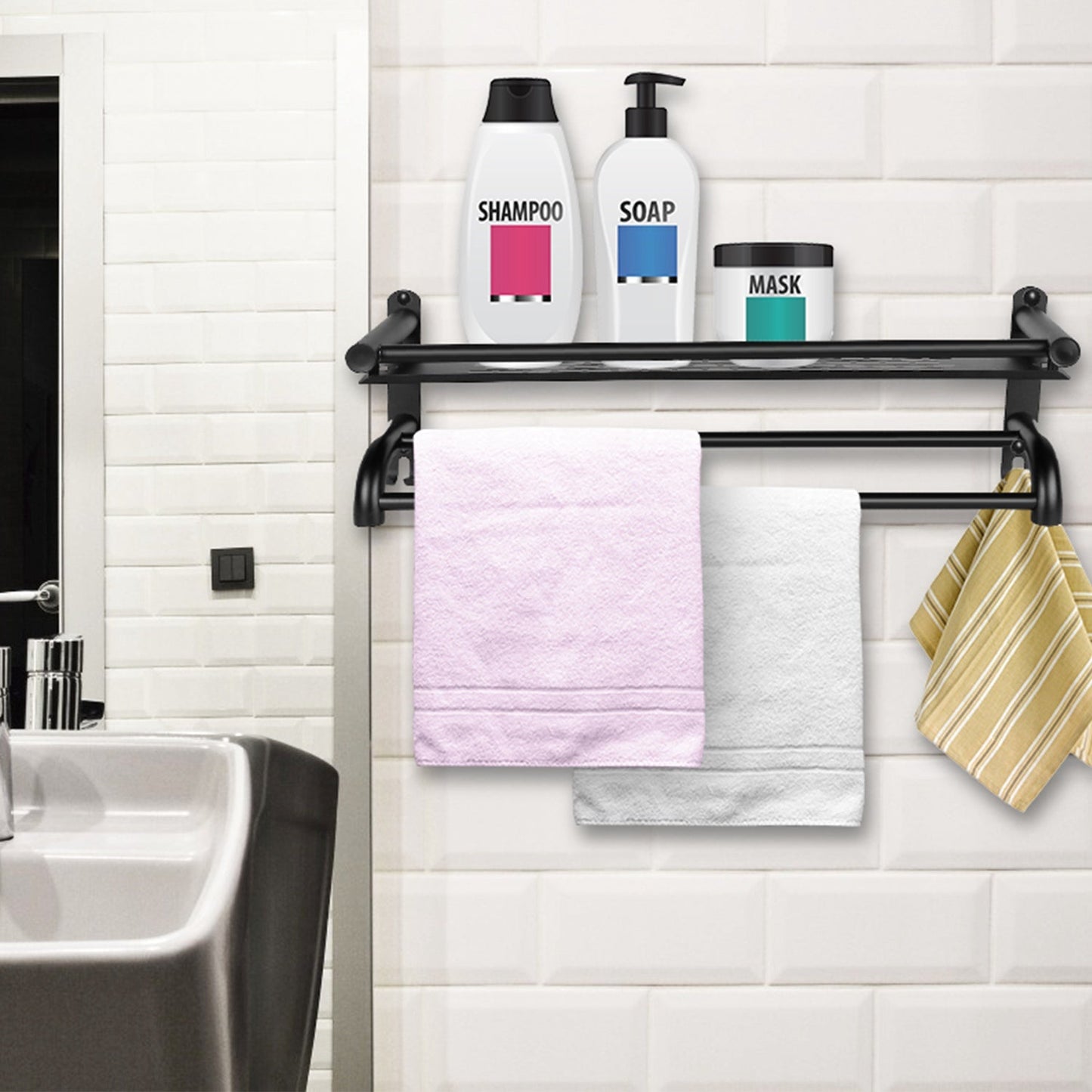 Rynx | 2-layer Wall-mounted Towel Holder