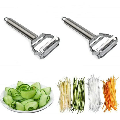 RYNX | Ultra-Sharp Stainless Steel Multifunctional Vegetable Slicer & Julienne Cutter Potato Carrot Grater 2 pieces