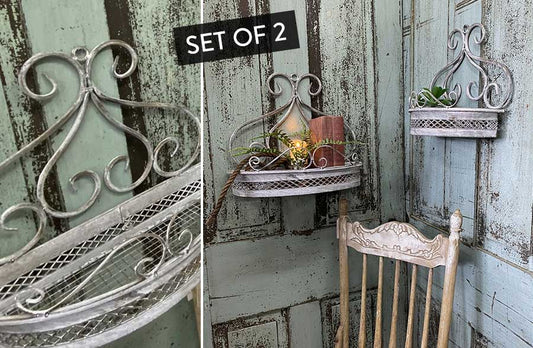 Rynx | Ornate metal scroll wall planters, set of 2