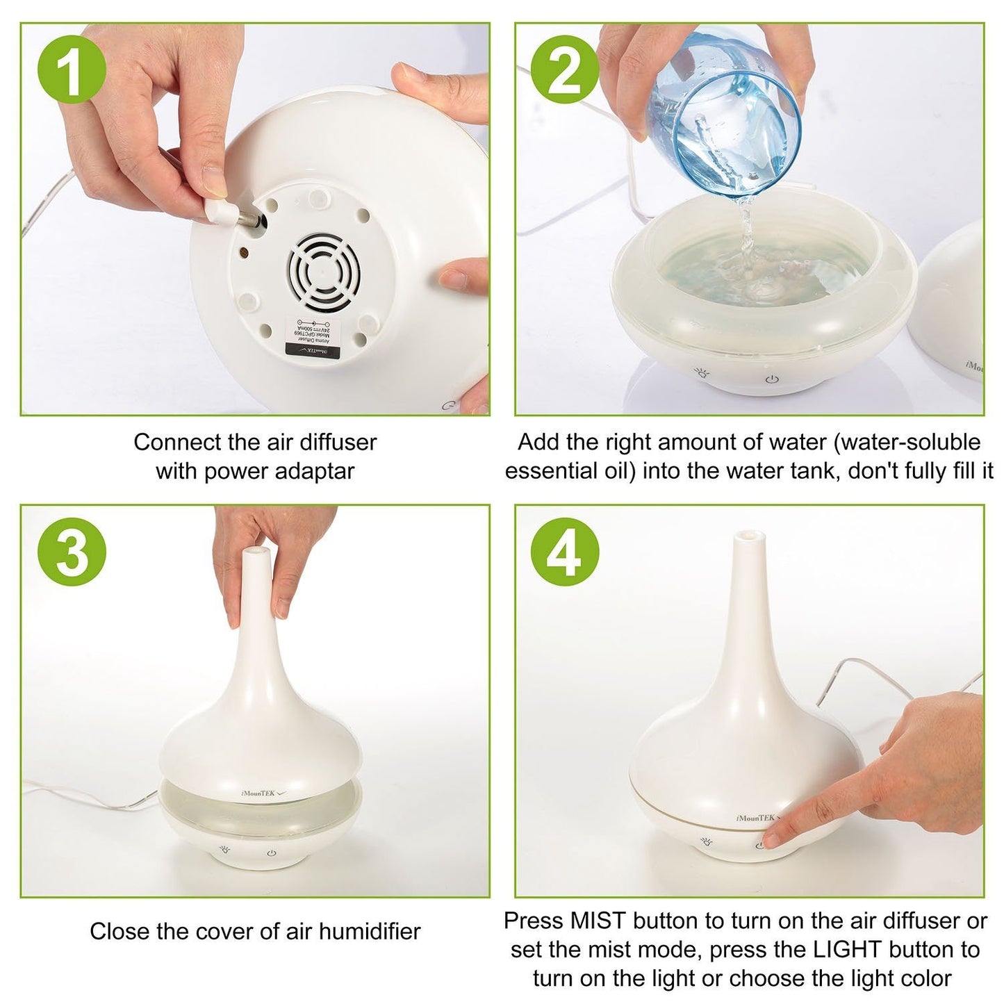 Rynx | 200ml Cool mist humidifier Ultrasonic Aroma Essential