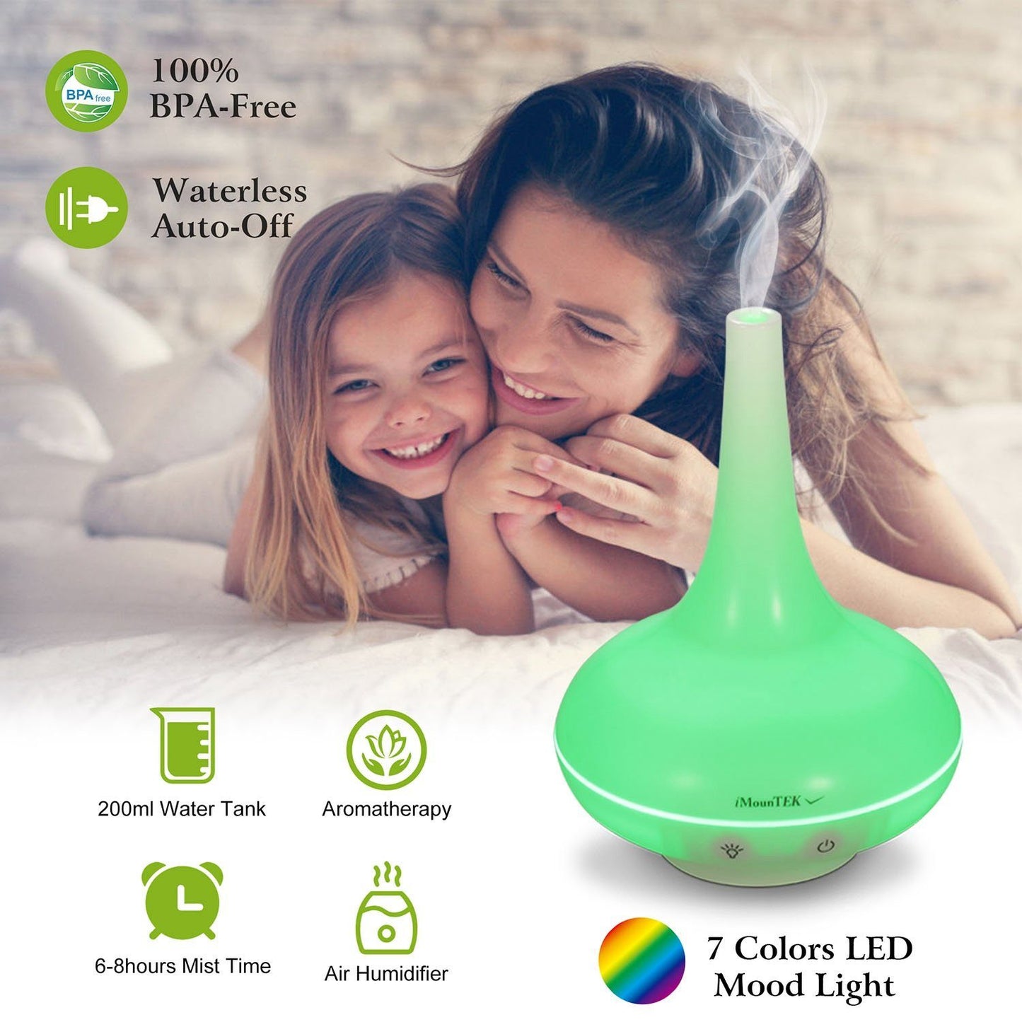 Rynx | 200ml Cool mist humidifier Ultrasonic Aroma Essential