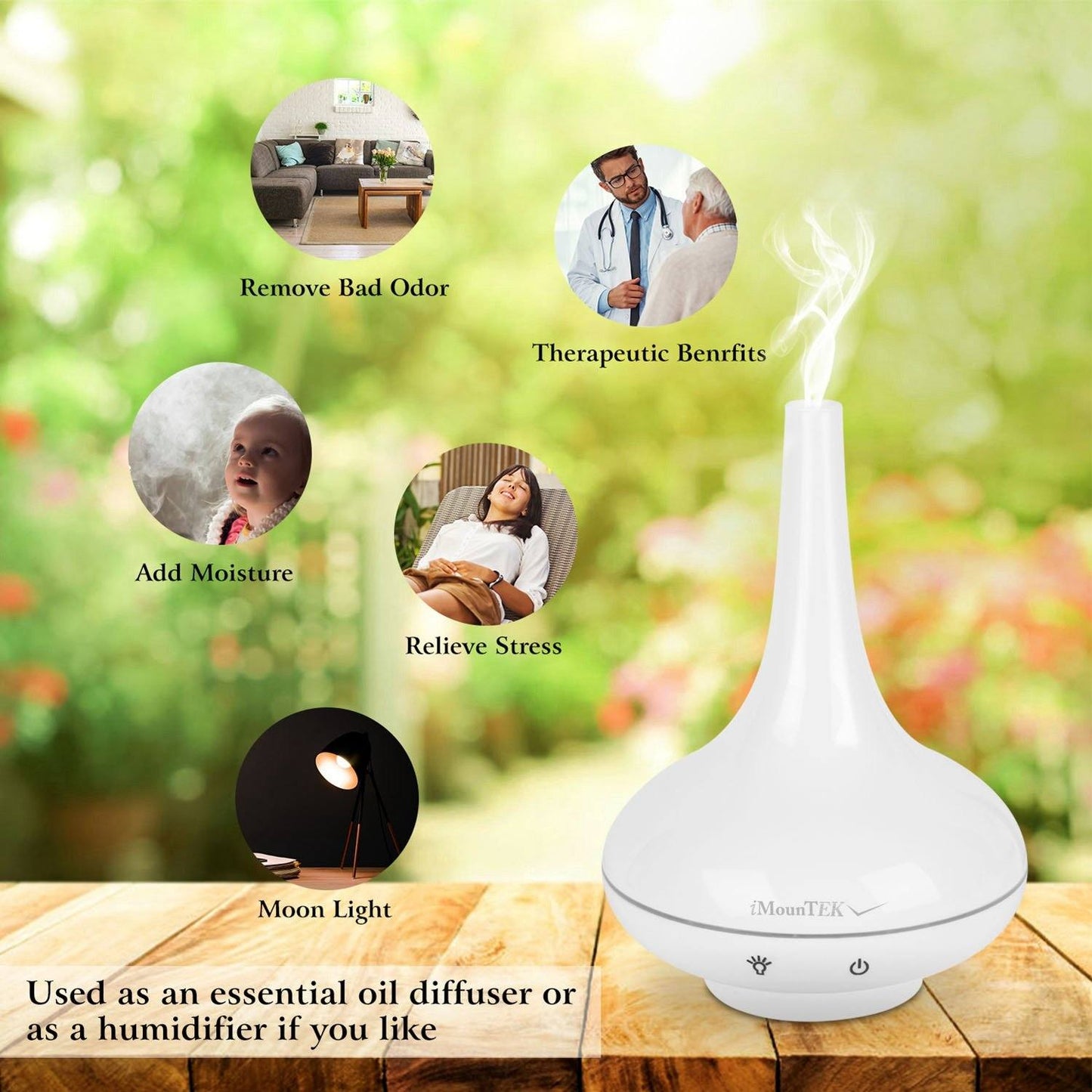 Rynx | 200ml Cool mist humidifier Ultrasonic Aroma Essential