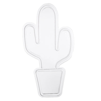 Rynx | Plastic Potted Cactus Nightstand Lamp Creative USB-Powered LED Wall Night Light in White