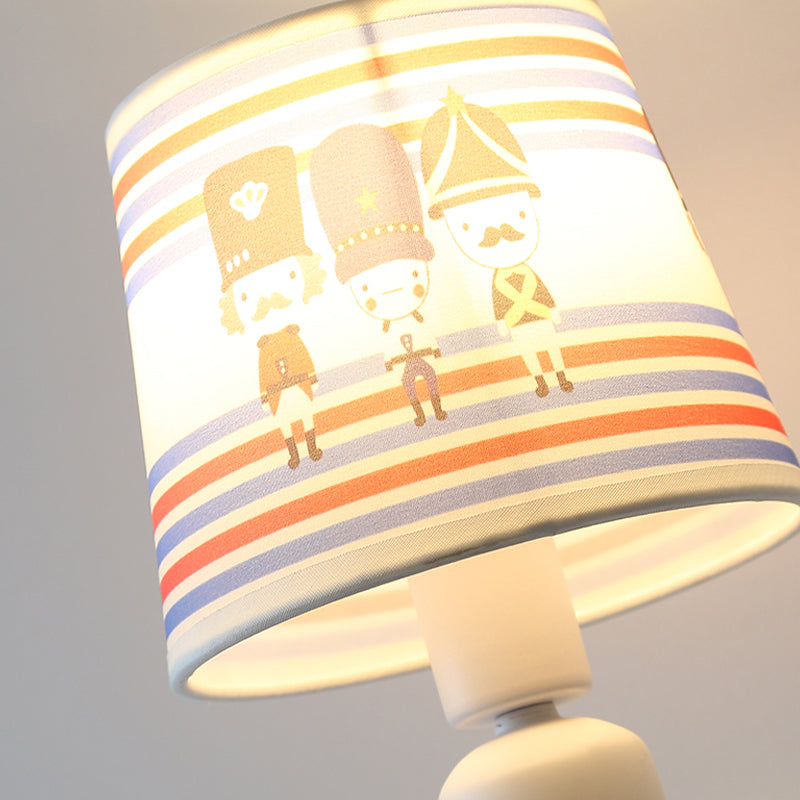 Rynx | Soldier Bedroom Wall Light with Conical Shade Fabric 1 Head American Style Wall Lamp