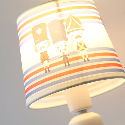 Rynx | Soldier Bedroom Wall Light with Conical Shade Fabric 1 Head American Style Wall Lamp