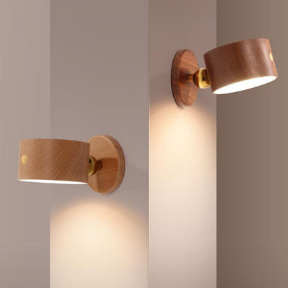Rynx | LumaWood Magnetic USB LED Wall Lamp | Rechargeable | Touch Control | Wooden Night Light