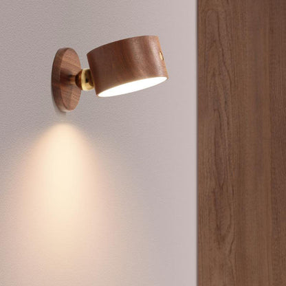 Rynx | LumaWood Magnetic USB LED Wall Lamp | Rechargeable | Touch Control | Wooden Night Light