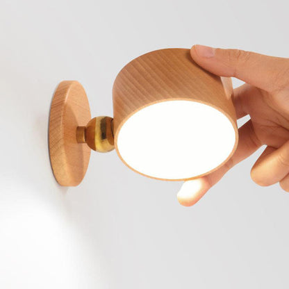 Rynx | LumaWood Magnetic USB LED Wall Lamp | Rechargeable | Touch Control | Wooden Night Light