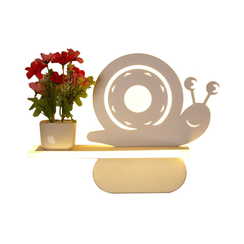 Rynx | Acrylic Wall Spotlight with Shelf Living Room Restaurant Modern Stylish Wall Lamp in White