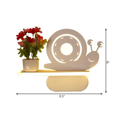 Rynx | Acrylic Wall Spotlight with Shelf Living Room Restaurant Modern Stylish Wall Lamp in White